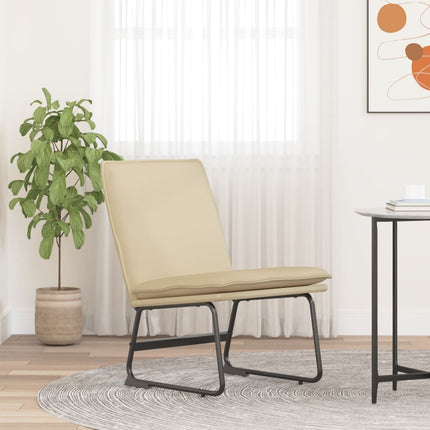 Loungestol gräddvit 52x75x76 cm tyg