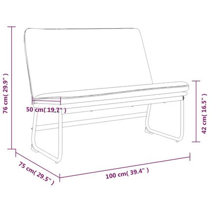 Bänk svart 100x75x76 cm tyg