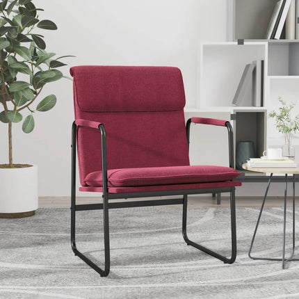 Loungestol vinröd 55x64x80 cm tyg