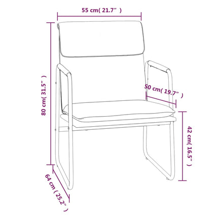 Loungestol gräddvit 55x64x80 cm konstläder