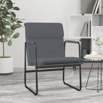 Loungestol grå 55x64x80 cm konstläder