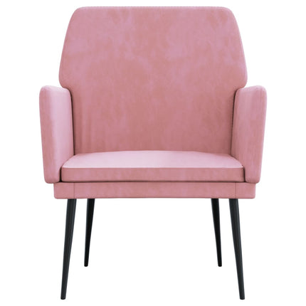 Fåtölj rosa 62x79x79 cm sammet