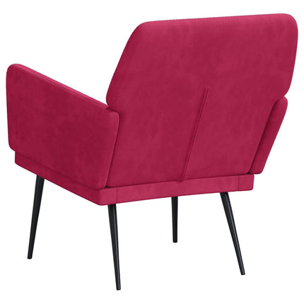 Fåtölj vinröd 62x79x79 cm sammet