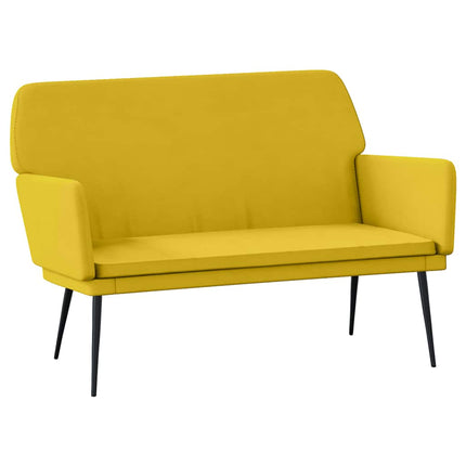 Bänk gul 108x79x79 cm sammet