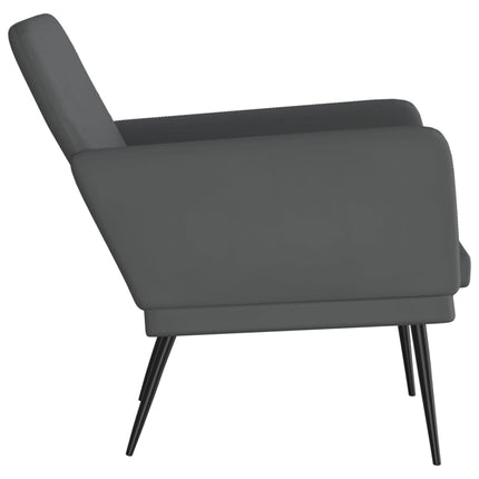 Fåtölj grå 61x78x80 cm konstläder