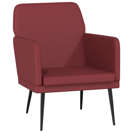 Fåtölj vinröd 61x78x80 cm konstläder