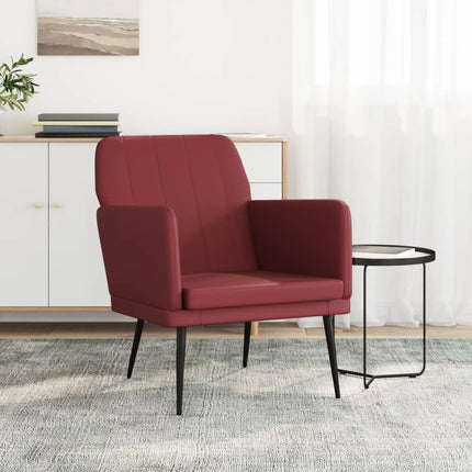 Fåtölj vinröd 61x78x80 cm konstläder