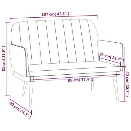 Bänk gräddvit 107x80x81 cm konstläder