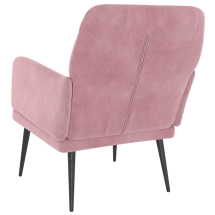 Fåtölj rosa 62x79x79 cm sammet