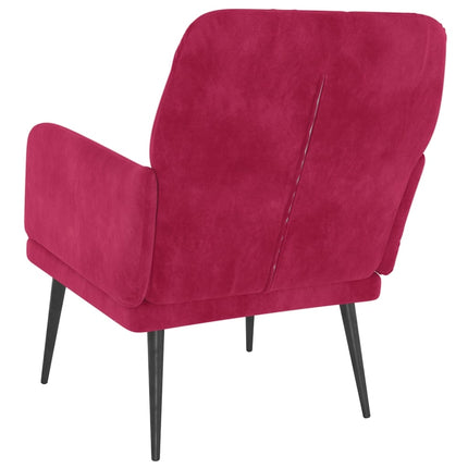 Fåtölj vinröd 62x79x79 cm sammet