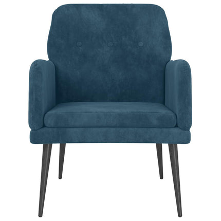 Fåtölj blå 62x79x79 cm sammet