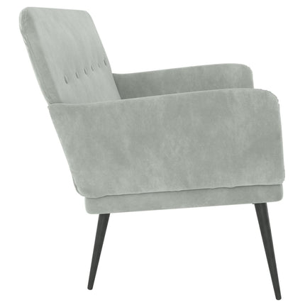 Bänk ljusgrå 108x79x79 cm sammet