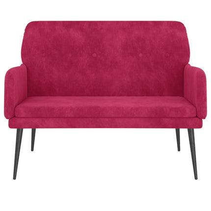 Bänk vinröd 108x79x79 cm sammet