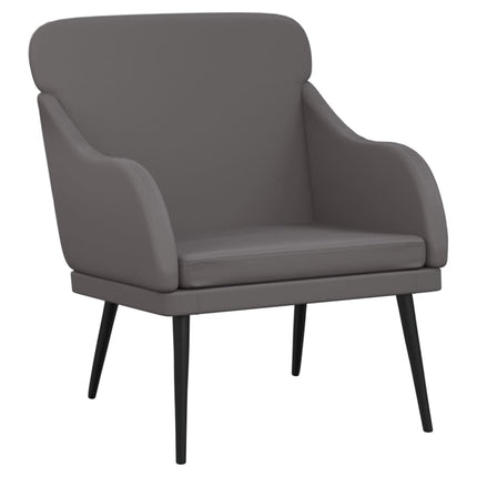 Fåtölj grå 63x76x80 cm konstläder