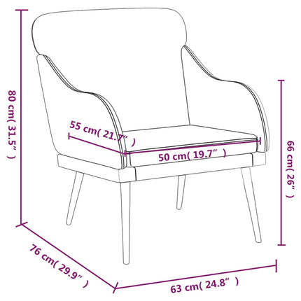 Fåtölj cappuccino 63x76x80 cm konstläder