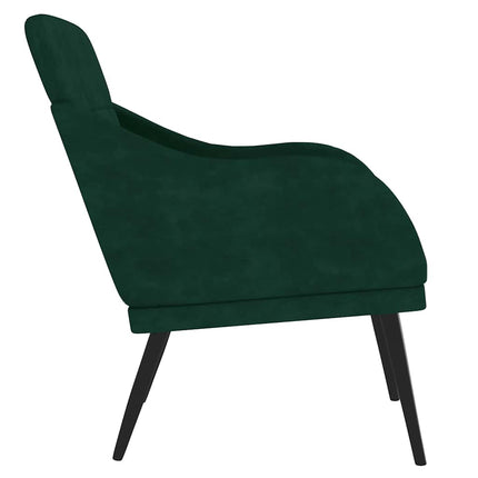 Fåtölj mörkgrön 63x76x80 cm sammet