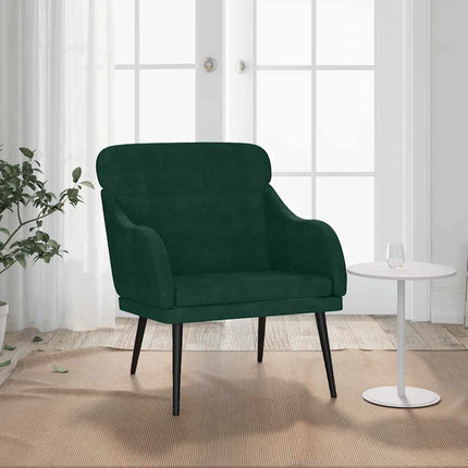 Fåtölj mörkgrön 63x76x80 cm sammet