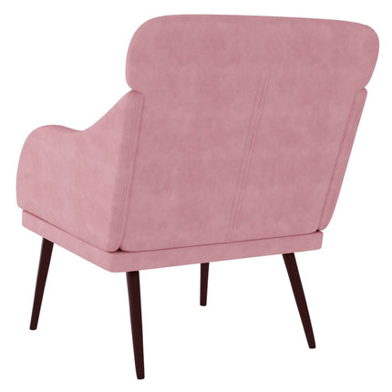 Fåtölj rosa 63x76x80 cm sammet