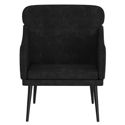 Fåtölj svart 63x76x80 cm sammet