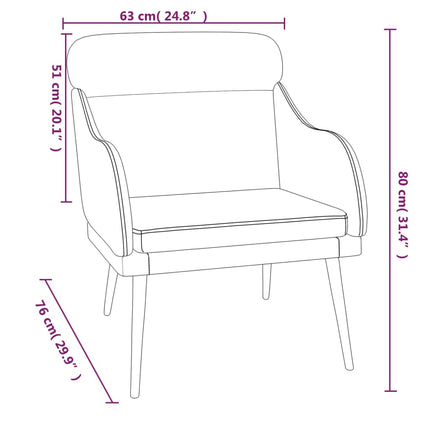 Fåtölj svart 63x76x80 cm sammet