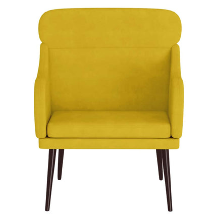 Fåtölj gul 63x76x80 cm sammet