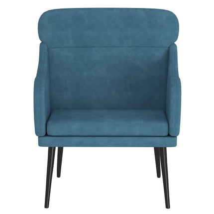 Fåtölj blå 63x76x80 cm sammet