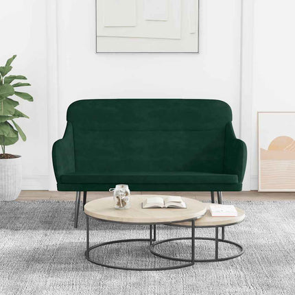 Bänk mörkgrön 110x76x80 cm sammet