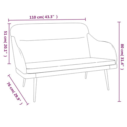 Bänk rosa 110x76x80 cm sammet