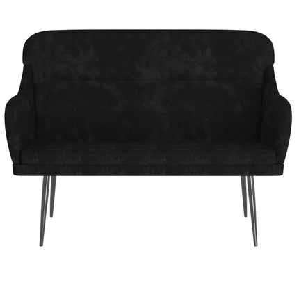Bänk svart 110x76x80 cm sammet