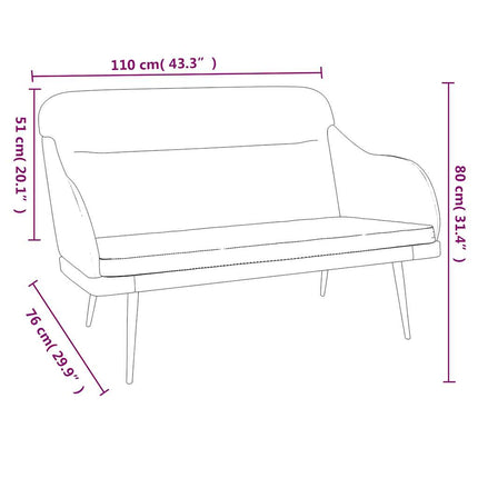 Bänk blå 110x76x80 cm sammet