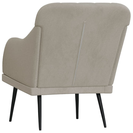 Fåtölj ljusgrå 63x76x80 cm sammet