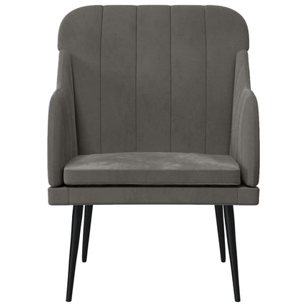 Fåtölj mörkgrå 63x76x80 cm sammet