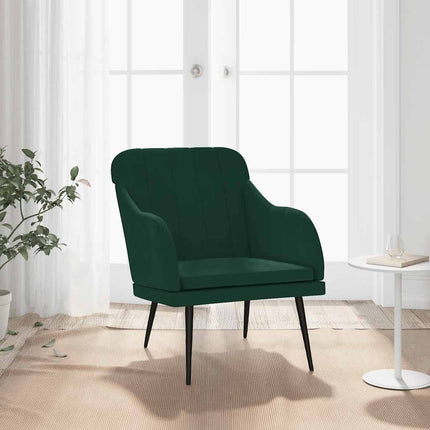Fåtölj mörkgrön 63x76x80 cm sammet