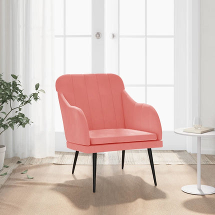 Fåtölj rosa 63x76x80 cm sammet