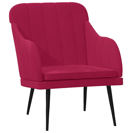 Fåtölj vinröd 63x76x80 cm sammet