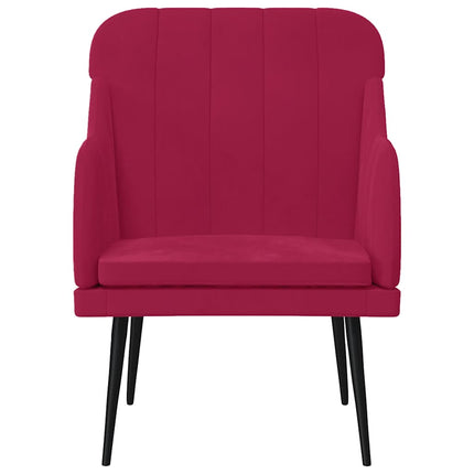 Fåtölj vinröd 63x76x80 cm sammet