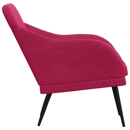 Fåtölj vinröd 63x76x80 cm sammet