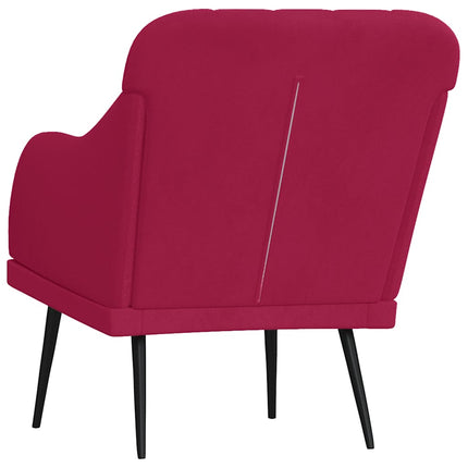 Fåtölj vinröd 63x76x80 cm sammet
