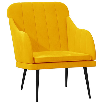 Fåtölj gul 63x76x80 cm sammet