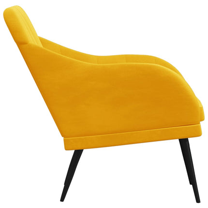 Fåtölj gul 63x76x80 cm sammet
