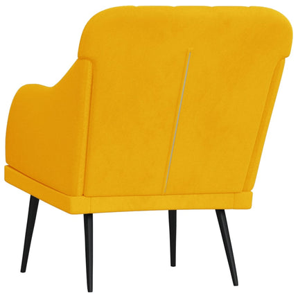 Fåtölj gul 63x76x80 cm sammet