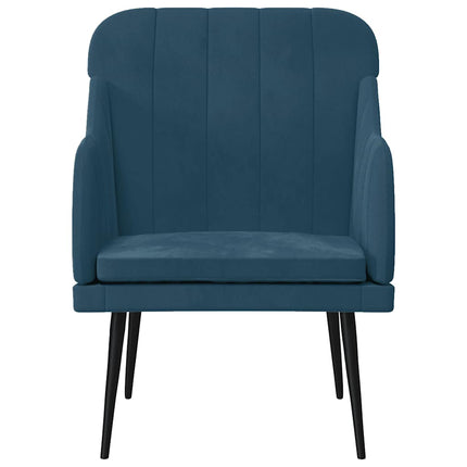 Fåtölj blå 63x76x80 cm sammet