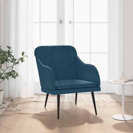 Fåtölj blå 63x76x80 cm sammet