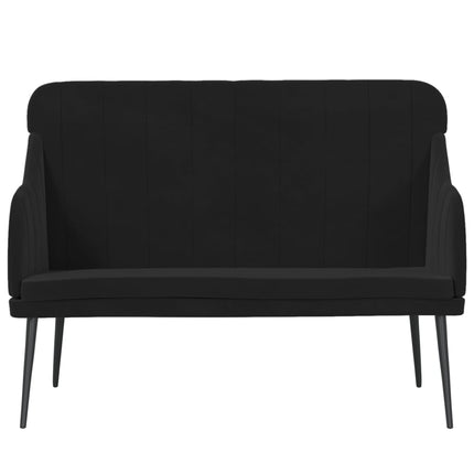 Bänk svart 110x76x80 cm sammet