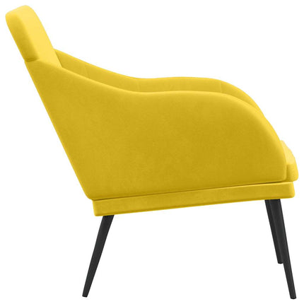Bänk gul 110x76x80 cm sammet