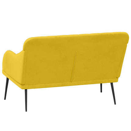 Bänk gul 110x76x80 cm sammet
