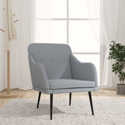 Fåtölj ljusgrå 63x76x80 cm tyg