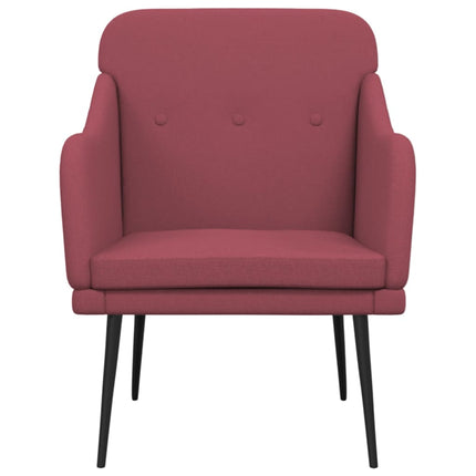 Fåtölj vinröd 63x76x80 cm tyg
