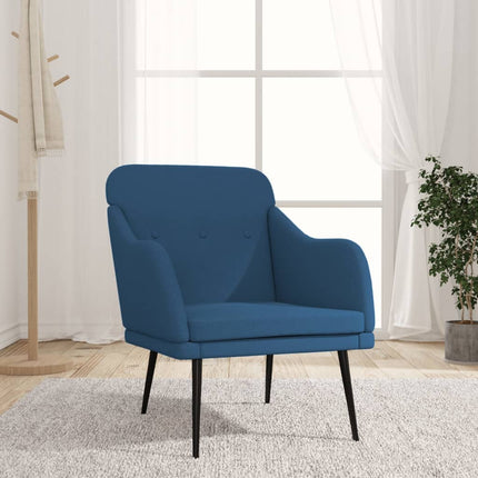 Fåtölj blå 63x76x80 cm tyg