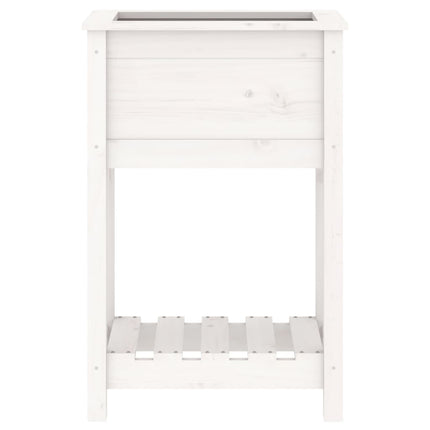 Odlingslåda med hylla vit 54x34,5x81 cm massiv furu